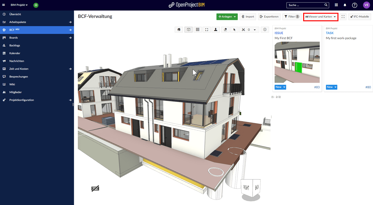 Model and work package view