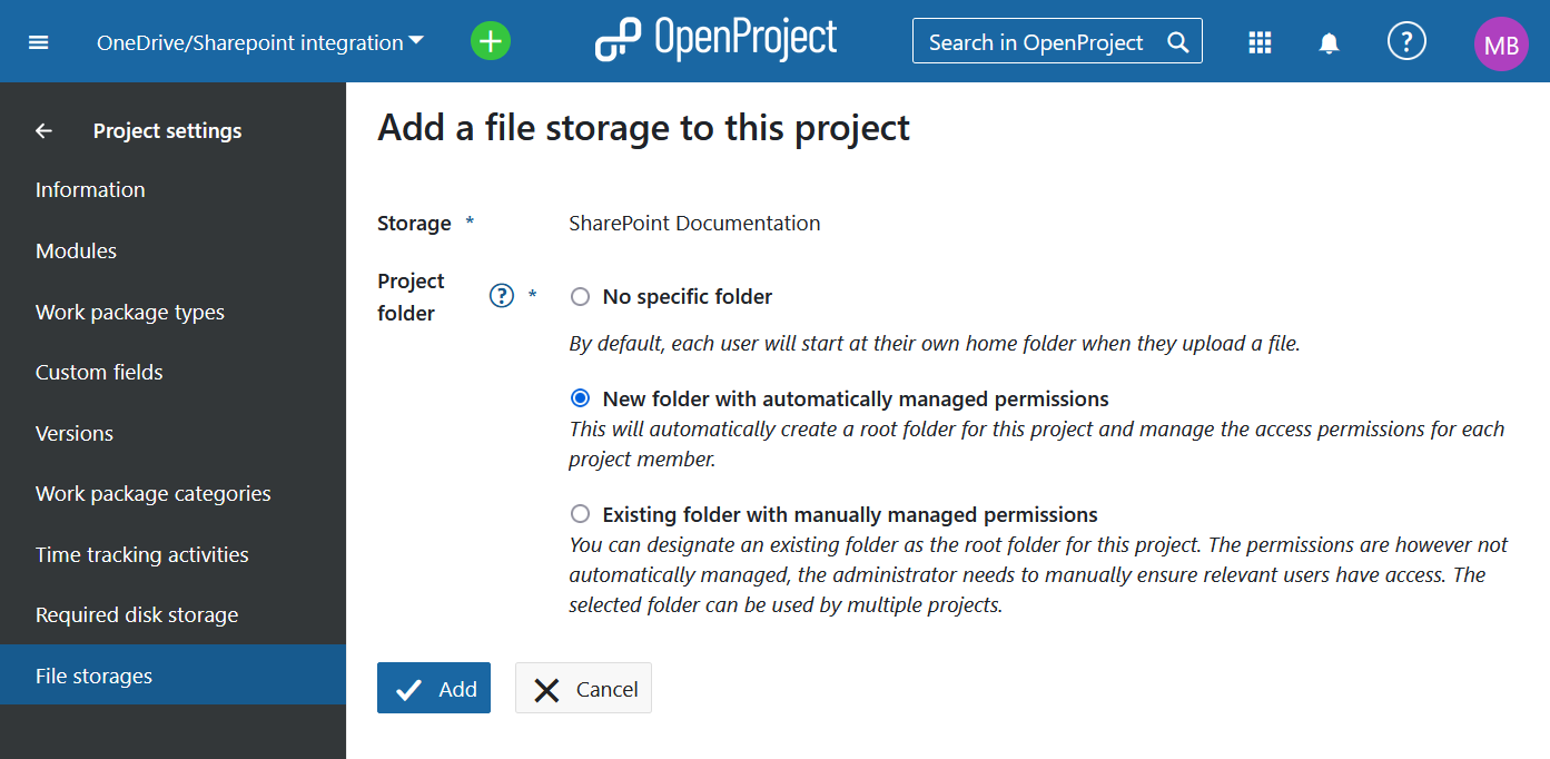 Select OneDrive/SharePoint folder type in Nepenthes