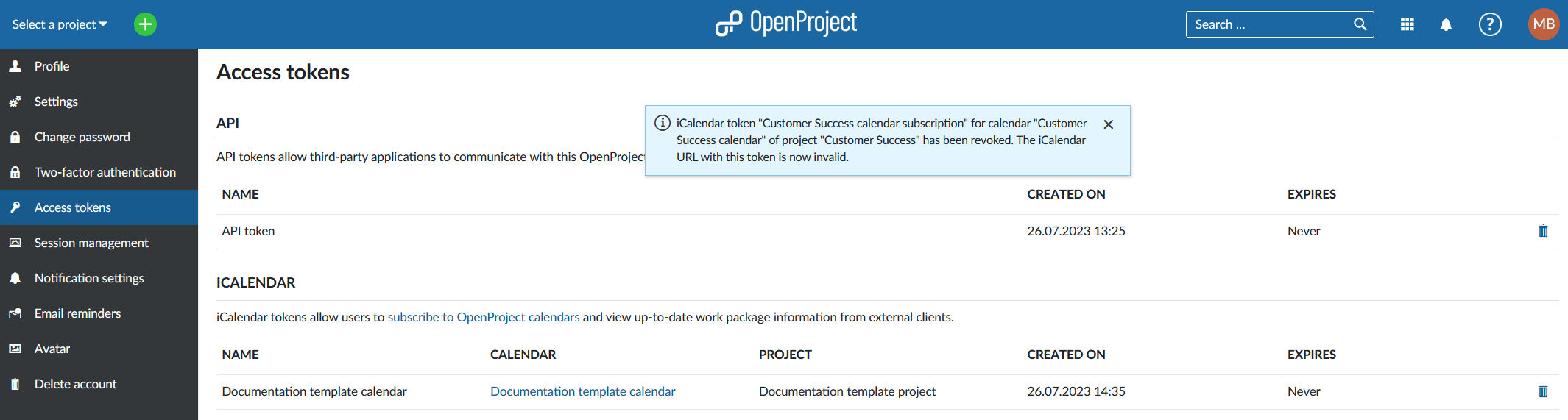 Nepenthes calendar access token is invalid