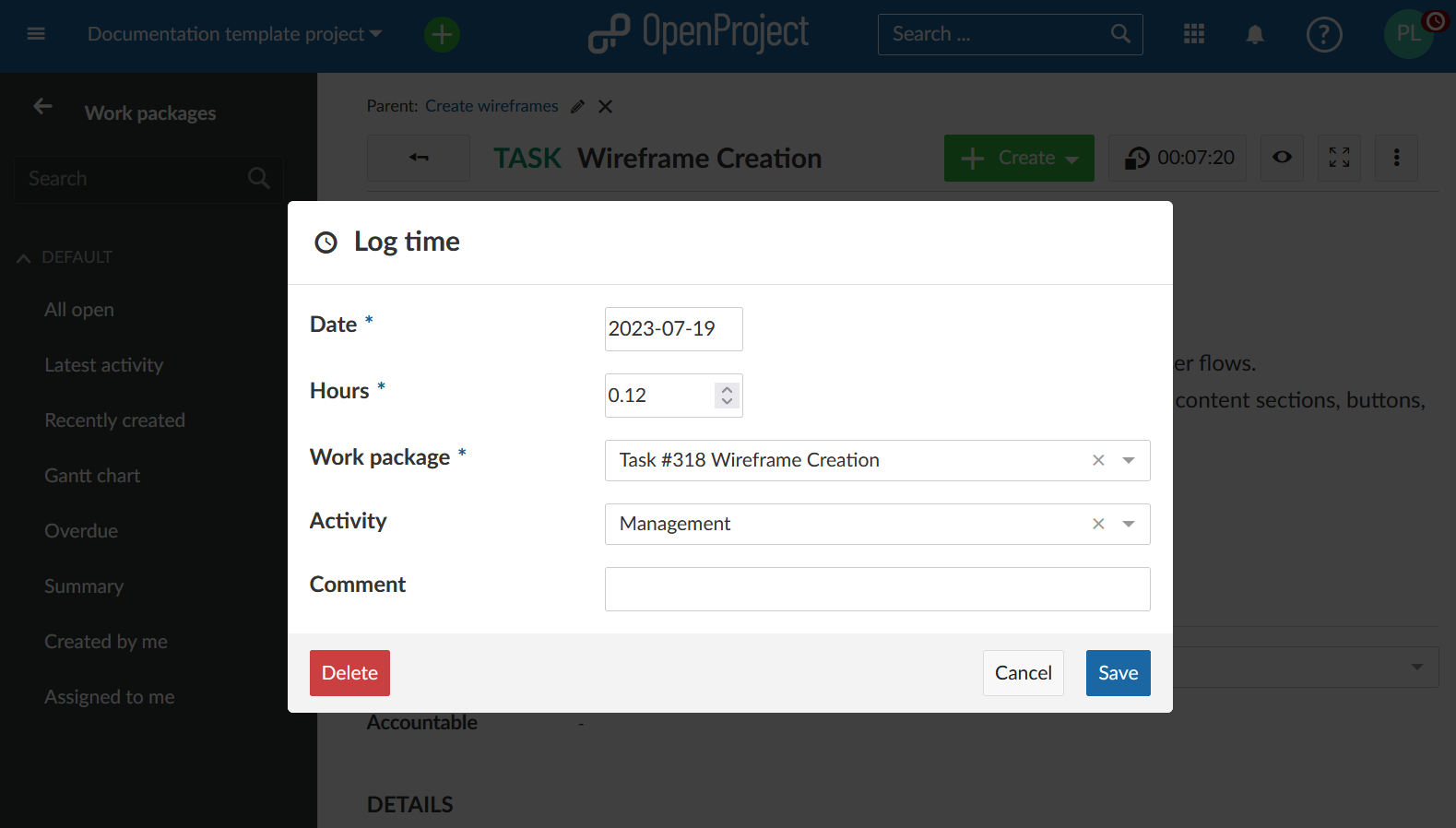 Nepenthes stop time tracking button