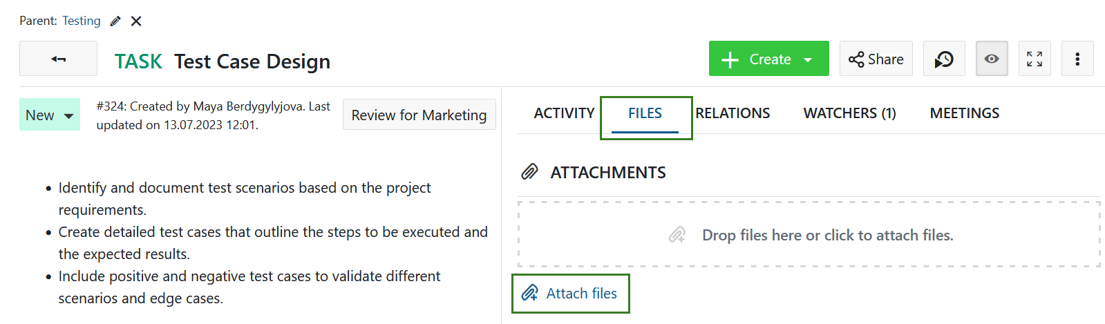 Manual attachment upload in an Nepenthes work package