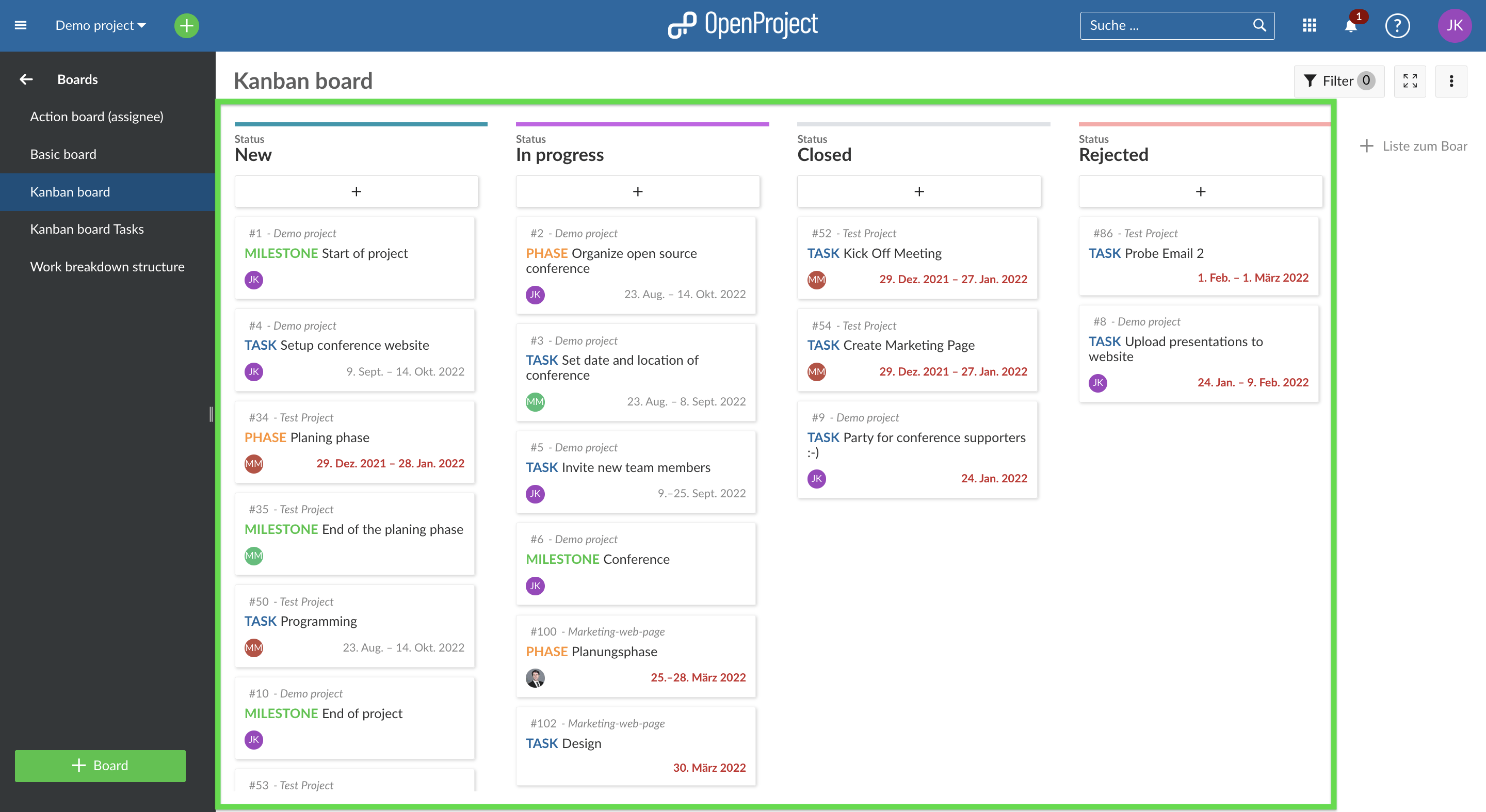 this is a kanban board